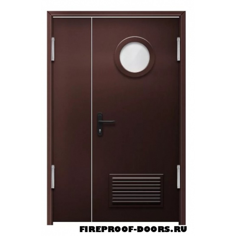 Полуторная противопожарная дверь ДПМ-427